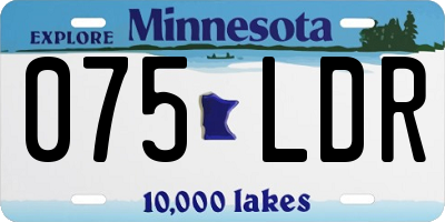 MN license plate 075LDR