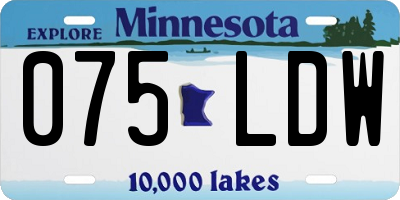 MN license plate 075LDW