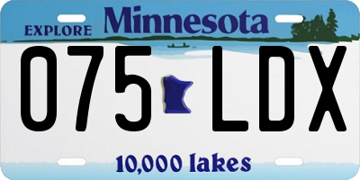 MN license plate 075LDX