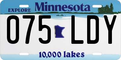 MN license plate 075LDY