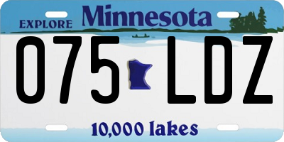 MN license plate 075LDZ