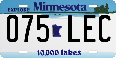 MN license plate 075LEC