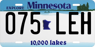 MN license plate 075LEH