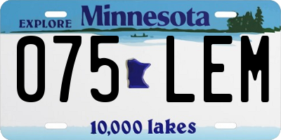 MN license plate 075LEM