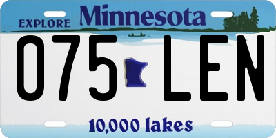 MN license plate 075LEN