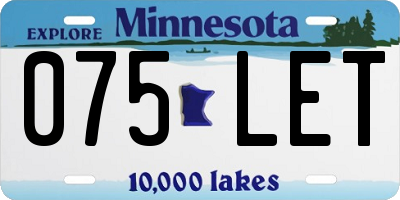 MN license plate 075LET