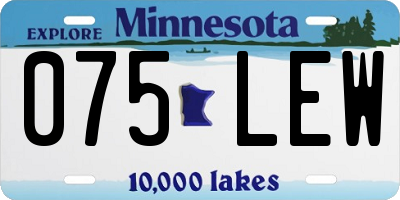 MN license plate 075LEW