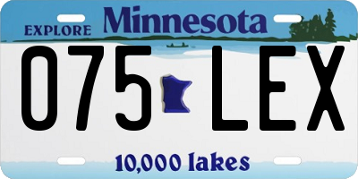 MN license plate 075LEX