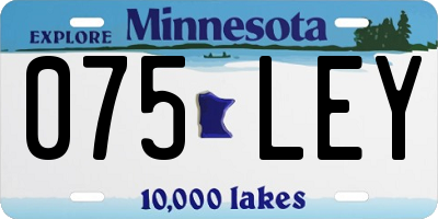 MN license plate 075LEY