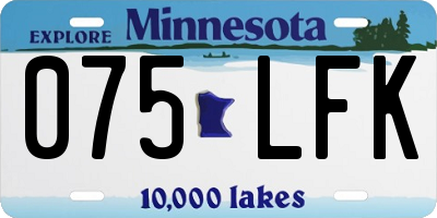 MN license plate 075LFK
