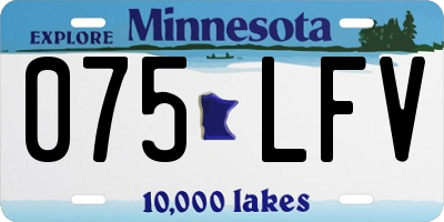 MN license plate 075LFV