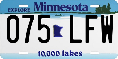 MN license plate 075LFW