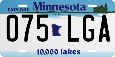 MN license plate 075LGA