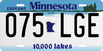 MN license plate 075LGE