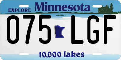 MN license plate 075LGF