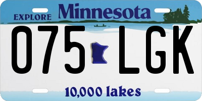 MN license plate 075LGK