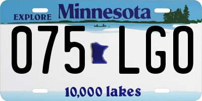 MN license plate 075LGO