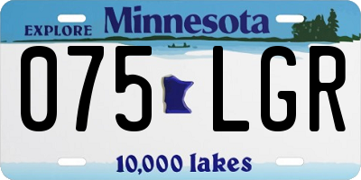 MN license plate 075LGR