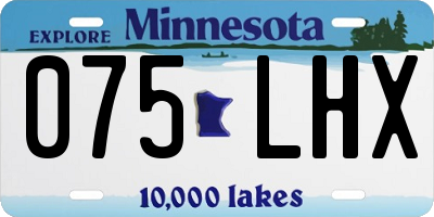 MN license plate 075LHX