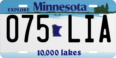 MN license plate 075LIA