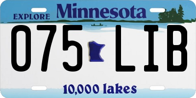 MN license plate 075LIB