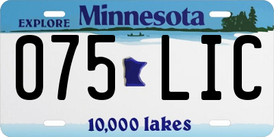 MN license plate 075LIC