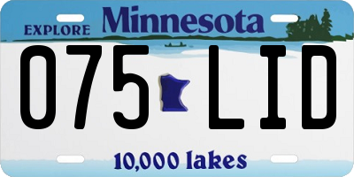 MN license plate 075LID