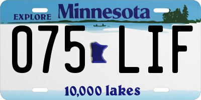MN license plate 075LIF