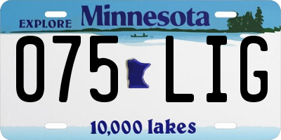 MN license plate 075LIG
