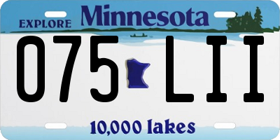 MN license plate 075LII