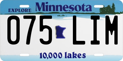 MN license plate 075LIM