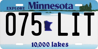 MN license plate 075LIT