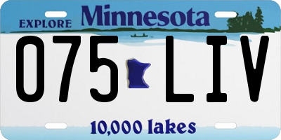 MN license plate 075LIV