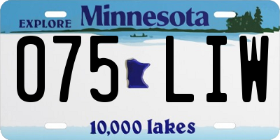 MN license plate 075LIW