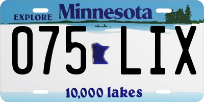 MN license plate 075LIX