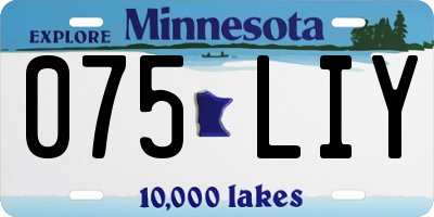 MN license plate 075LIY
