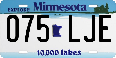 MN license plate 075LJE