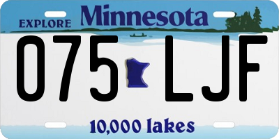 MN license plate 075LJF