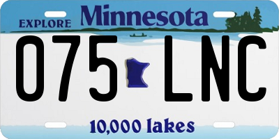MN license plate 075LNC