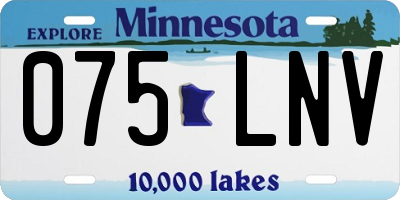 MN license plate 075LNV