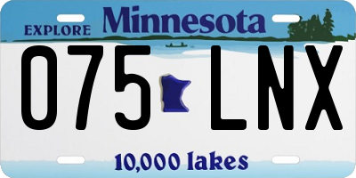 MN license plate 075LNX