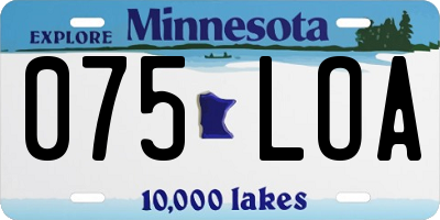 MN license plate 075LOA