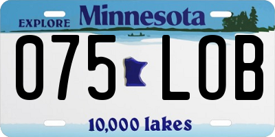 MN license plate 075LOB