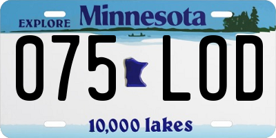 MN license plate 075LOD