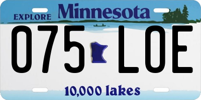 MN license plate 075LOE
