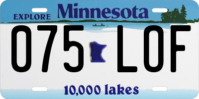 MN license plate 075LOF