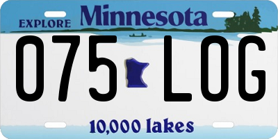 MN license plate 075LOG
