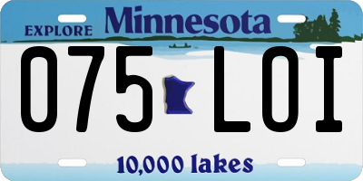 MN license plate 075LOI