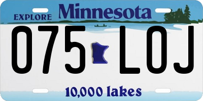 MN license plate 075LOJ