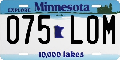 MN license plate 075LOM